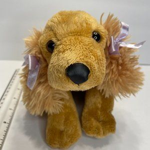 Wishpets Ltd VTG Cocker Spaniel "Charlie" Stuffed Dog Plush Toy  Bows Brown 2002
